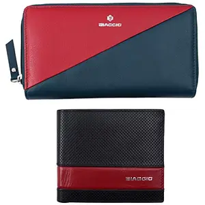 Biaggio Genuine Leather Couple Wallet Gift Set Timeless Elegance for Two, Perfect Pairing, Symbol of Love and Togetherness, Red (B09Q5T7WMC)