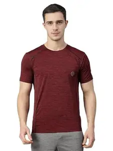 CHKOKKO Men's Polyester Regular Fit Round Neck Regular Dry Fit Gym Sports T-Shirt