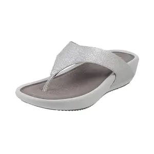 Mochi Womens Synthetic Silver Slippers (Size (8 UK (41 EU))
