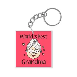 TheYaYaCafe Mothers Day Gifts for Grandmother Acrylic Printed Keychain Keyring Birthday - Worlds Best Grandma