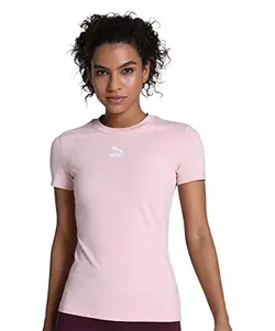 Puma Women's Printed Slim Fit T-Shirt (67780066_Rose Dust