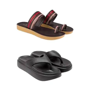 SPORTER Extra Soft Classic Casual wear with Flexibility Technology Heel Combo for Women's/Girl's(6143+6109)(5) Multicolor