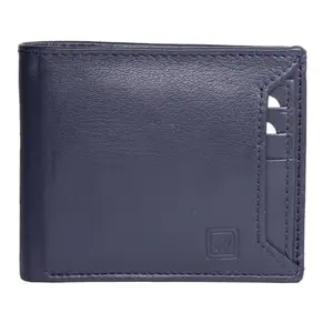 Style98 Genuine Leather Bifold Wallet, Green, Fits Men, Women and Kids (Navy Blue)