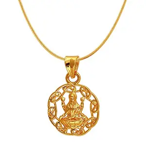 Mahi Exa Collection Laxmi Circle Gold Plated Religious God Pendant for Men & Women PS6012022G