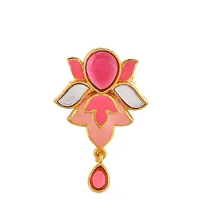 VOYLLA Forever More Tulip Enamelled Pink Stone Ring