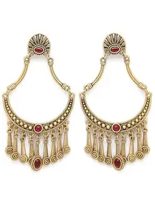 Karatcart Gold Plated Long Dangler Earrings for Women