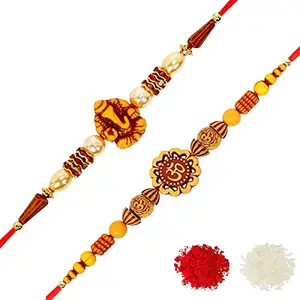 VTFlair Attractive Rakhi Combo (Set of 2) with Roli Chawal Rakshabandhan Rakhi for Bhaiya Bhabi