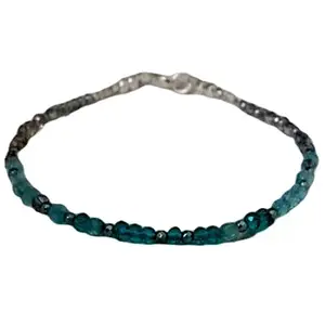 RRJEWELZ Apatite, Pyrite & Czech bracelet for men & women - 3-3.5mm Round Faceted beads - 7 Inch with Silver plated clasp – Healing, Fashion, Gift, Spiritual, Yoga|LCBR_RR_06921