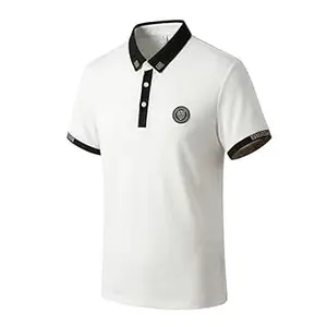 BE Unique Mens Polo T-Shirt with Striped Sleeves | Slim Fit Casual & Smart Wear Polycotton Polo T Shirt | Band Collar, Regular Fit T-Shirt | Mens t Shirts with Collar
