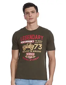 Cherokee by Unlimited Cherokee Men's Regular fit T-Shirt (CJMERNK11017D05_Olive L)