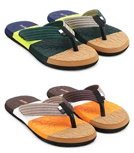 SOSU EVA Ultra Lightweighted and Comfortable All Seasons Outdoor Slippers for Men (Multicolor45, 7) (Pack of 2 Pairs)