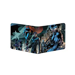Bhavithram Products Superhero Design Multi Color Canvas, Artificial Leather Wallet-PID34387