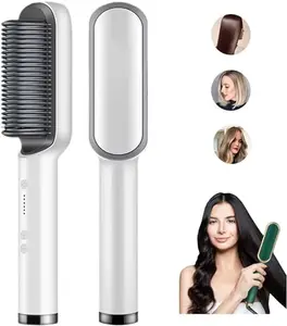 Hair Straightener Comb for Women & Men, Hair Styler, Straightener Machine Brush/PTC Heating Electric Straightener with 5 Temperature(1PCS,MULTICOLOR)