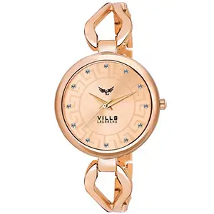 VILLS LAURRENS VL-7176 Rose Gold Casual Analogue Watch for Women and Girls