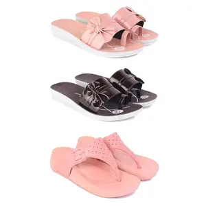 Women's Comfortable Sandal,Casual Lightweight Sandal for Everyday Wear | CL-(COMBO-3)-1988-1987-1986-6-EURO-37