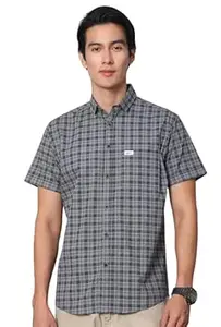 Majestic Man Men Comfort Slim Fit Checked Pure Cotton Half Sleeve Casual Shirt