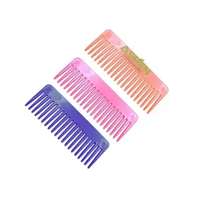 ASPEN® Combo Multi colour Wide Teeth Shampoo Hair Combs Sets For Girls and Woman, 6 cm wide x 16 cm Length - Pack of 3 Wide Hair Combs