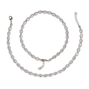 Saloni Fashion Jewellery Traditional Oval Shape Gold Plated Set of 2 Anklet(Payal) For Women