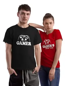 fanideaz Branded Cotton Couples Matching Printed Combo Tees_Gamers_2XL2XL