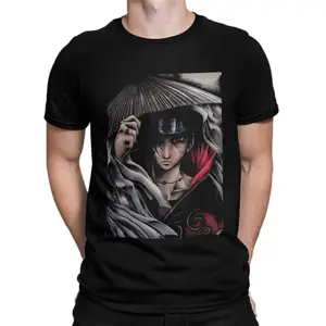 Project Amaterasu Naruto Anime Itachi Shadow Rage Unisex Regular Fit Anime Printed T-Shirt (Medium) Black