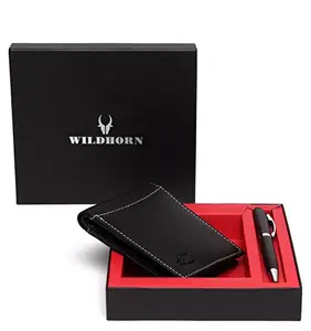 WildHorn Men's Genuine Leather Belt for Men| Premium Auto-Lock Buckle | Adjustable up to 48” | Formal & Casual Wear | Micro-Adjust Fit | Stylish Gift Box Included (BLACK)