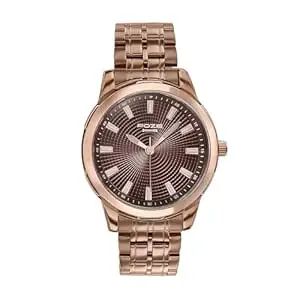 Sonata Poze 6 Cinnamon City Gents Quartz Brown Round Dial Men's Watch | Stainless Steel Strap Material | Watches for Men Analog - SP70080KM02