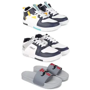 Men's Stylish Casual Shoes | Comfortable & Trendy Daily WearPremium Casual Shoes for MenGR-(3-Combo)-1074-1075-1590-9 Multicolor