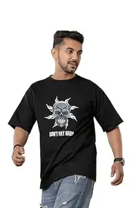 Men’s Cotton Blend Oversized T-Shirt | Round Neck | Half Sleeve | Plain-Regular Fit