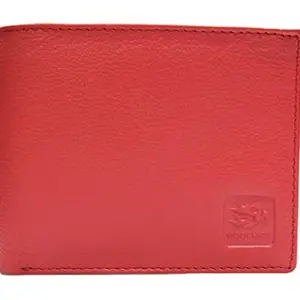 MOOCHIES Gents Pure Leather Wallets,Size-10x12x2 CMS,Color-Red