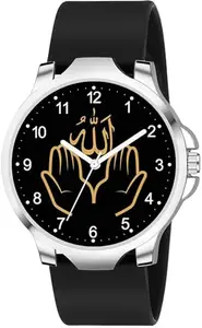 NIYATIFAB Men's Rubber Band Claspy Buckle Alloy Steel Case Analogue Multi Function Wrist Watch (K_28032472_Black)