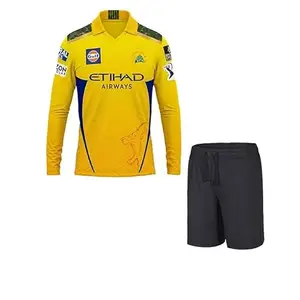 Sports Csk New Full Sleeve Jersey with Shorts 2025 for (Kids.Boy,Men) (13-14Years) Multicolour