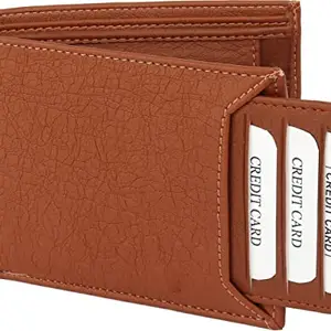 WILD EDGE Artificial Leather Tan Men's Wallet - Compact and Light Weight - Comes with a Tan Detachable Card Holder and Snap Closure - Color : Tan (Pack of 1)