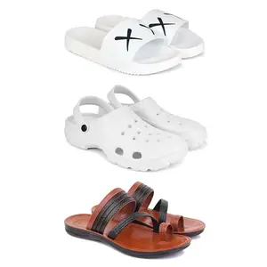 DRACKFOOT Men's Sandals | Lightweight Wear| Stylish & Easy to Wear For Men'S GRT-SAN-(3-COMBO)-3029-3122-3151-6