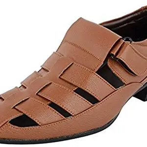 BXXY Men's Tan Height Increasing Casual Outdoor Sandals-5 UK