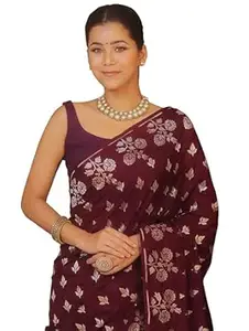 Shasmi Women's Firozi Printed, Embroidered, Embellished Bandhani Georgette Party Sari collections With Blouse Piece for Wedding sadi (PARI-238)