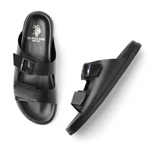 U.S. POLO ASSN. Mens KEPA Black Slippers - (UK10) (US11) (2FD24643Z01)