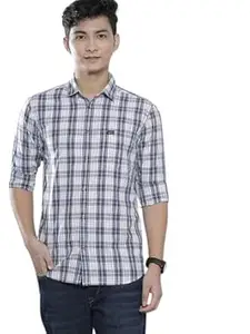 The Indian Garage Co Men Slim Fit Checkered Full Sleeves Spread Collar Casual Shirt