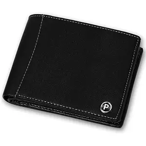 PIRASO Men's Black Luxury Leather Wallet