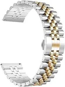 Watch Band Metal Stainless Steel Silver,Gold,Rose,Black,Silver With Rose,Gold,Black Dual Tone Solid Strap 14mm,16mm,18mm,20mm,22mm Jubilee Quick Release Metal Watch Bracelet Strap Men Replacement Band