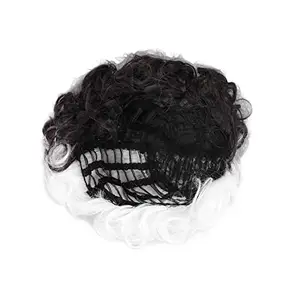 Rendon Cosplay Party Wigs , Black White Wavy And Fluffy Curly Hair Wigs For Women Role Playing