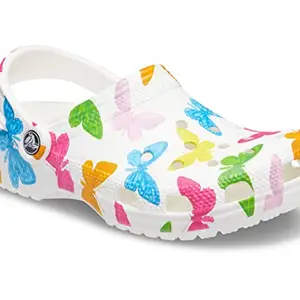 Crocs Unisex Adult ClassicVcyVbsCg Butterfly/White Clogs (206375-99Q)