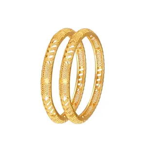 VFJ VIGHNAHARTA FASHION JEWELLERY Vighnaharta Incredible Gold Plated Bangles for Women and Girls [VFJ1038BG2-4]