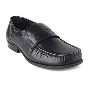 Red Chief Black Leather Formal Slip on Shoes for Men