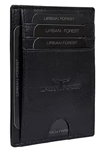 URBAN FOREST Cole Black Leather Card Holder for Men