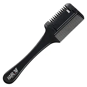 Hair Line Professional Unisex Multi-Functional Single Blade Razor Comb for Hair Thining/Trimming, Hairdressing Cutting Tool For Salon n Home Use_Black