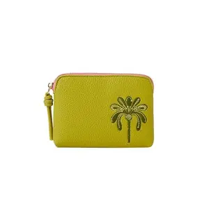 Accessorize London Women's Green Embroidered Palm Coin Purse | Wallet for Women Stylish |Latest Ladies Small Wallet Purse |Purse for Women Handbag