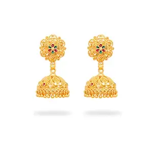 Luv Fashion Alloy Gold and Micron Plated Brass Traditional South Screw Back Earring For Women & Girls 1571