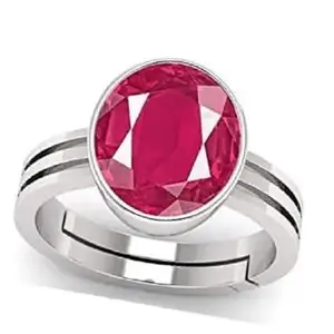 BARMUNDA gems 4.00 Ratti Natural Certified Ruby Manik Gemstone Panchdhatu Ring for Men & Women