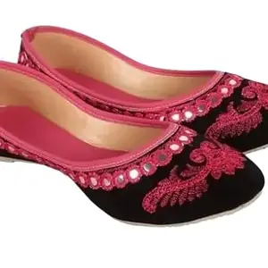 Women's Embellished Ballet Flats, Sequin Pattern (Black, UK Footwear Size System, Adult, Women, Numeric, Medium, 5)