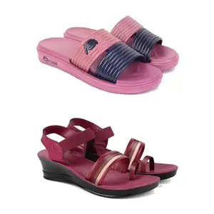 Women's Comfortable Sandal,Casual Lightweight Sandal for Everyday Wear I (Combo 2)-1982-1962-7-EURO-38